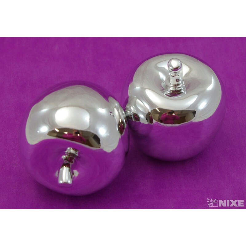 JABLKO PORCELÁN 7cm*STŘÍBRNÁ