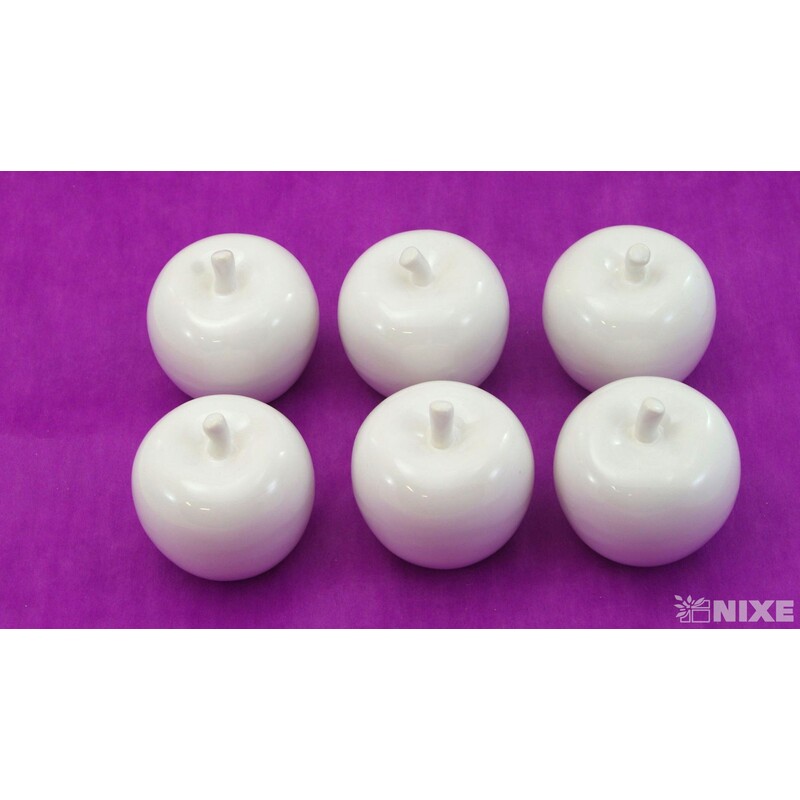 JABLKO PORCELÁN 7cm*BÍLÁ