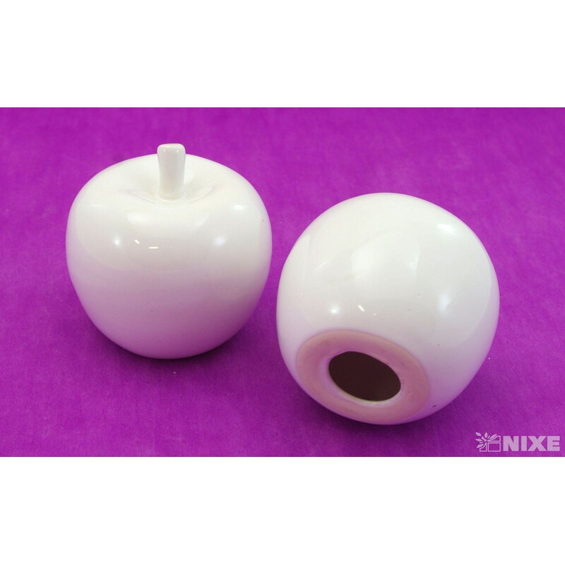 JABLKO PORCELÁN 7cm*BÍLÁ