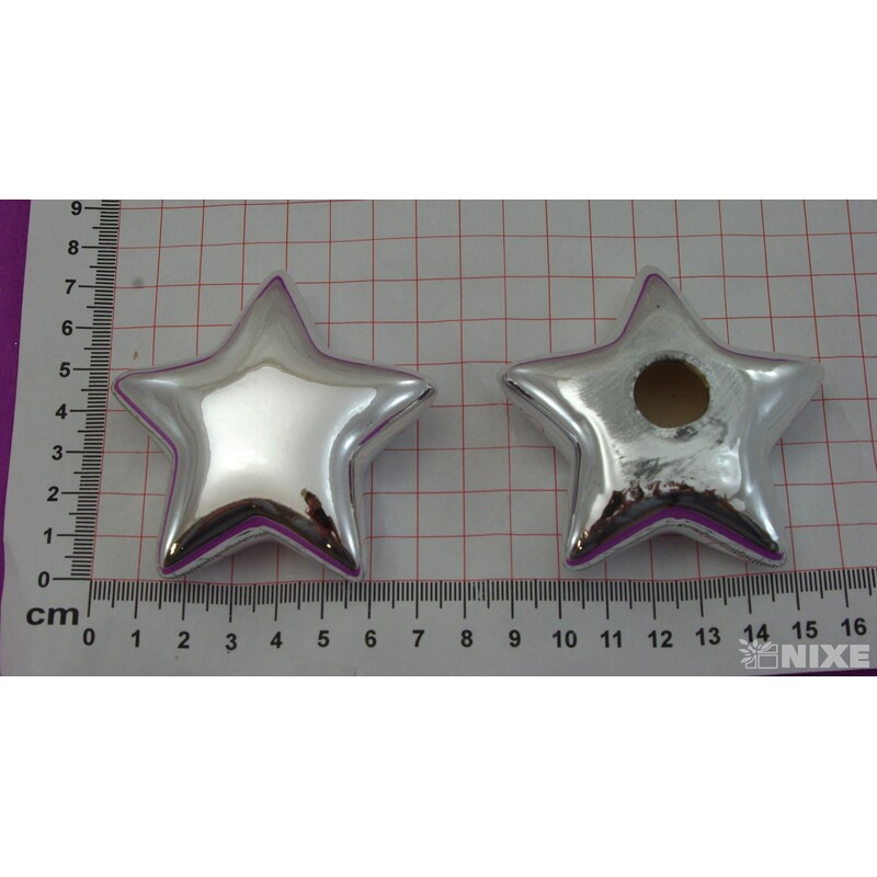 HVĚZDA PORCELÁN 7cm*STŘÍBRNÁ