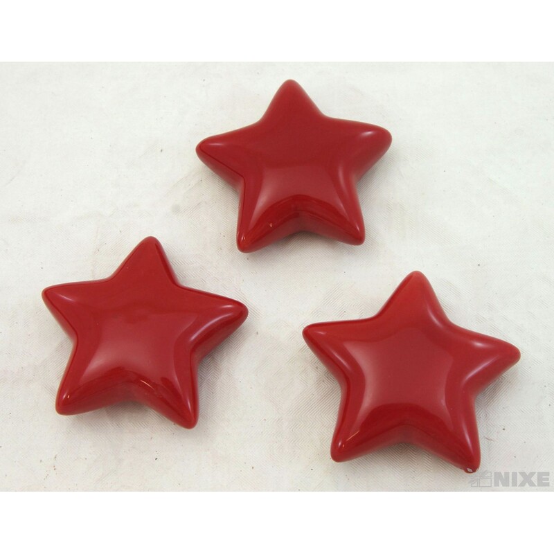 HVĚZDA PORCELÁN 7cm*ČERVENÁ