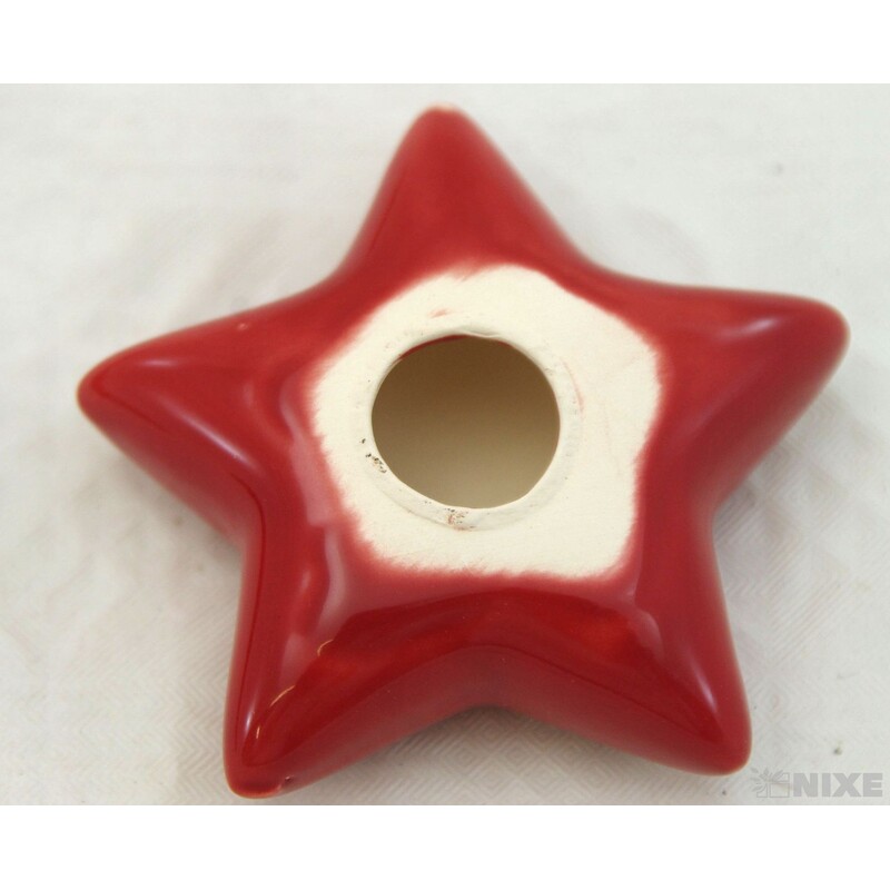 HVĚZDA PORCELÁN 7cm*ČERVENÁ