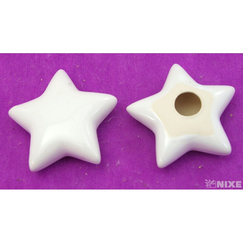 HVĚZDA PORCELÁN 7cm*BÍLÁ