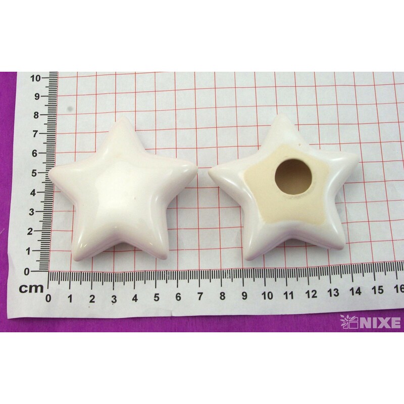 HVĚZDA PORCELÁN 7cm*BÍLÁ