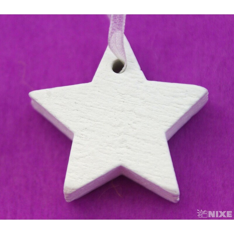 ZÁVĚS HVĚZDA 4cm 12ks*PŘÍRODNÍ