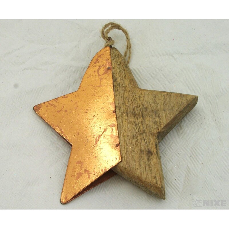 ZÁVĚS HVĚZDA 11cm*PŘÍRODNÍ