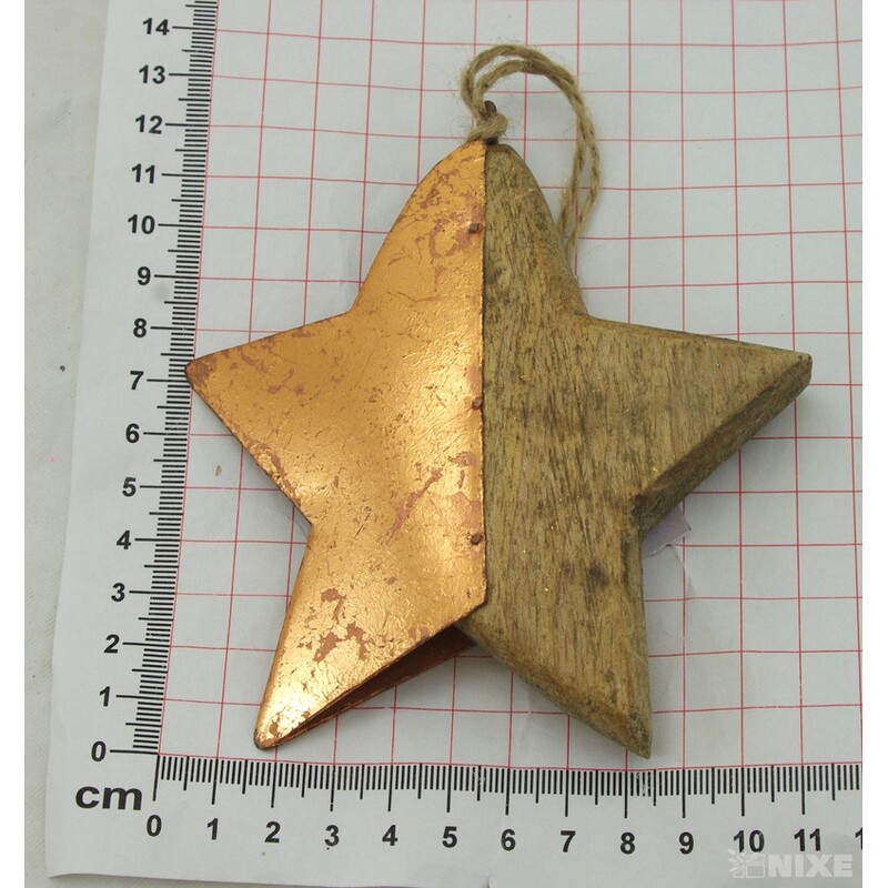 ZÁVĚS HVĚZDA 11cm*PŘÍRODNÍ