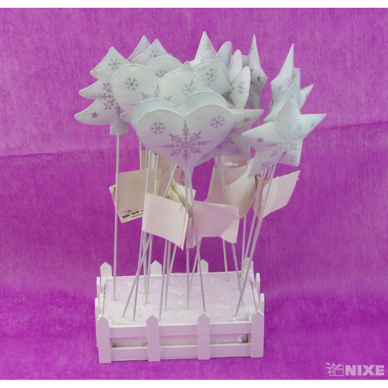 ZÁPICH VÁNOCE KOV 7x30cm 18ks*BÍLÁ