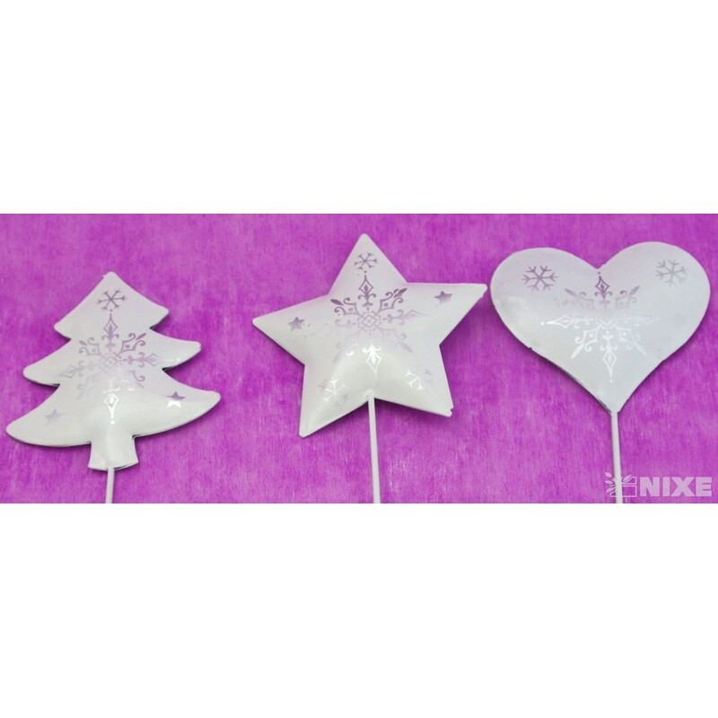 ZÁPICH VÁNOCE KOV 7x30cm 18ks*BÍLÁ