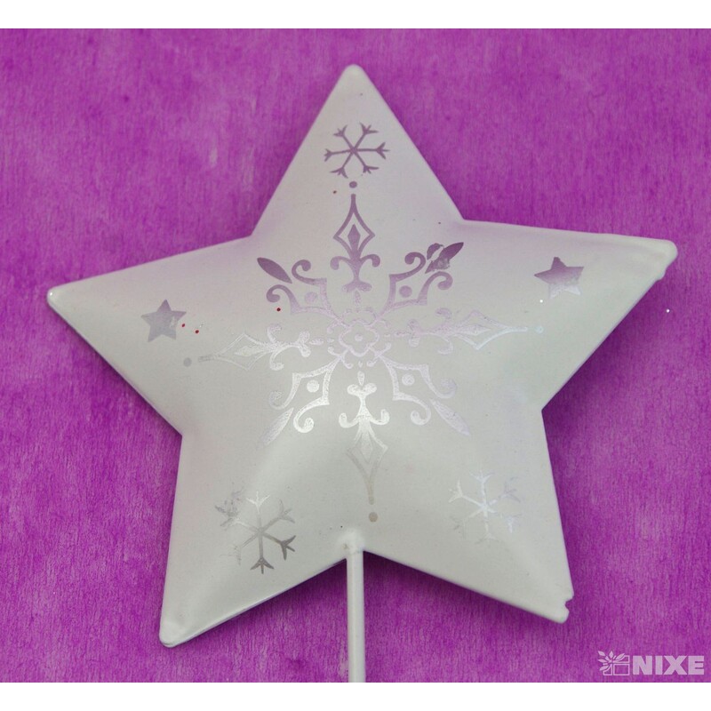 ZÁPICH VÁNOCE KOV 7x30cm 18ks*BÍLÁ