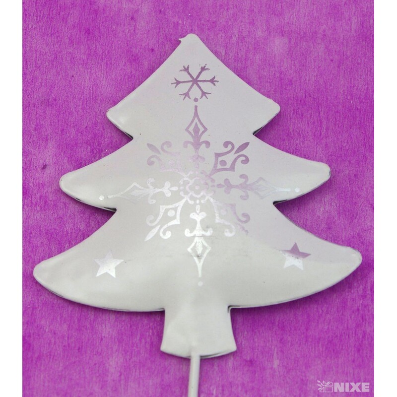 ZÁPICH VÁNOCE KOV 7x30cm 18ks*BÍLÁ