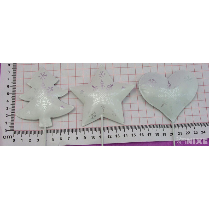 ZÁPICH VÁNOCE KOV 7x30cm 18ks*BÍLÁ