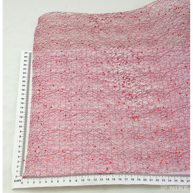 SPIDER ORGANZA BROKÁT 39cmx5yd*BORDOVÁ