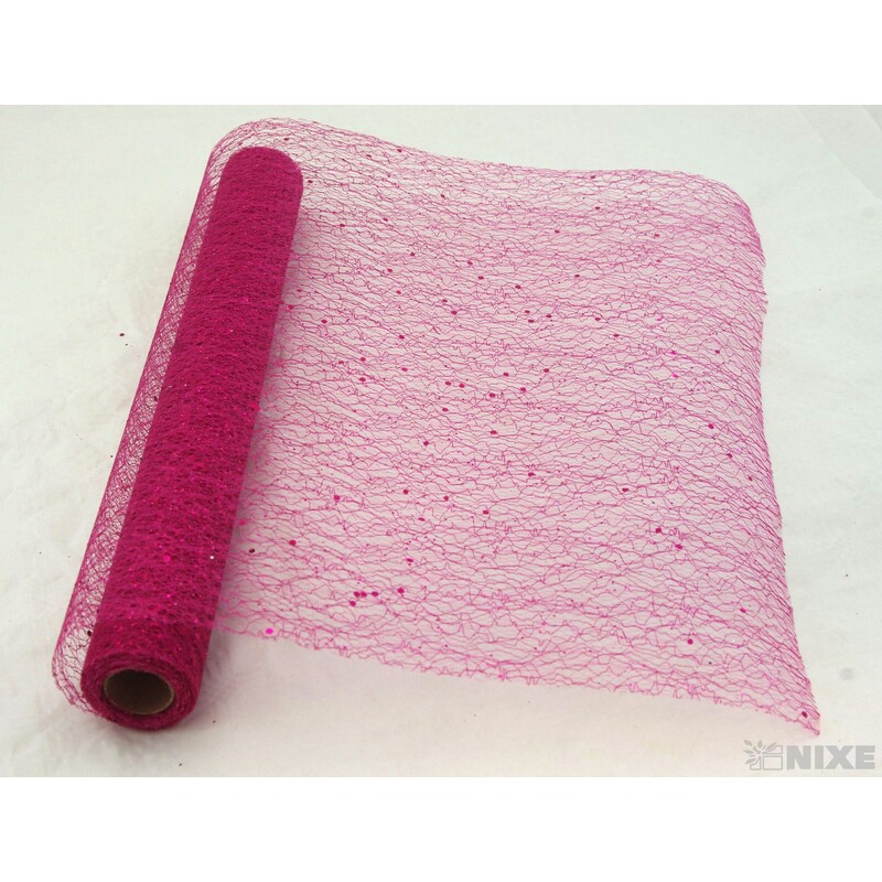 SPIDER ORGANZA BROKÁT 39cmx5yd*FUXIE