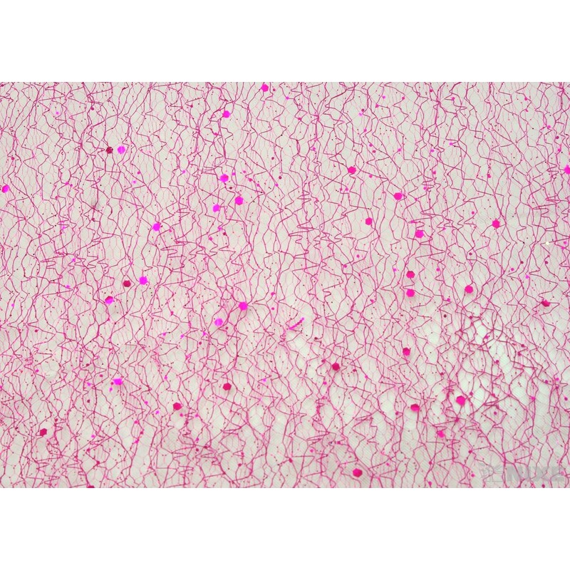 SPIDER ORGANZA BROKÁT 39cmx5yd*FUXIE