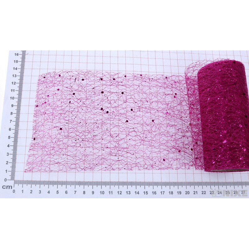 SPIDER ORGANZA BROKÁT 12cmx5yd*FUXIE