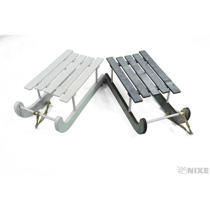 SÁŇKY DŘEVO 38cm*MIX BAREV