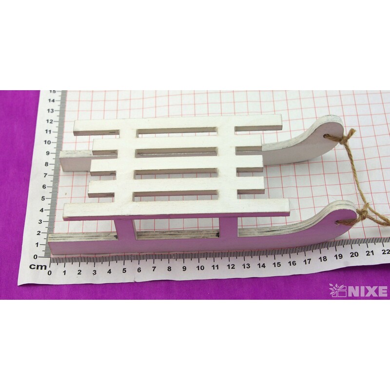 SÁŇKY DŘEVO 20cm*BÍLÁ V+