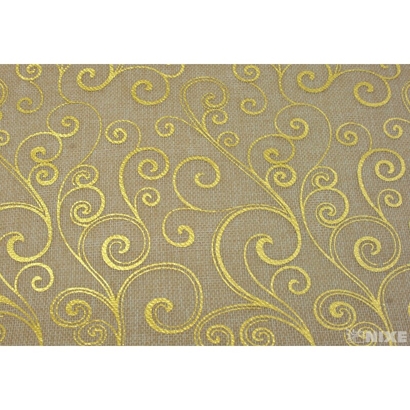 ROLE JUTA ORNAMENT 36cmx3m*PŘÍRODNÍ SV.+ZLATÁ V+