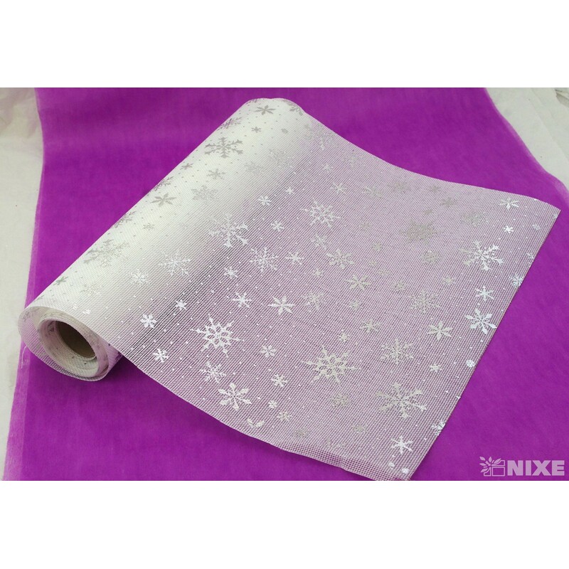 ROLE JUTA VLOČKA 36cmx3m*BÍLÁ+STŘÍBRNÁ