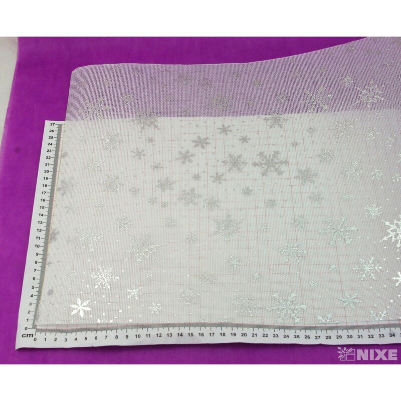 ROLE JUTA VLOČKA 36cmx3m*BÍLÁ+STŘÍBRNÁ