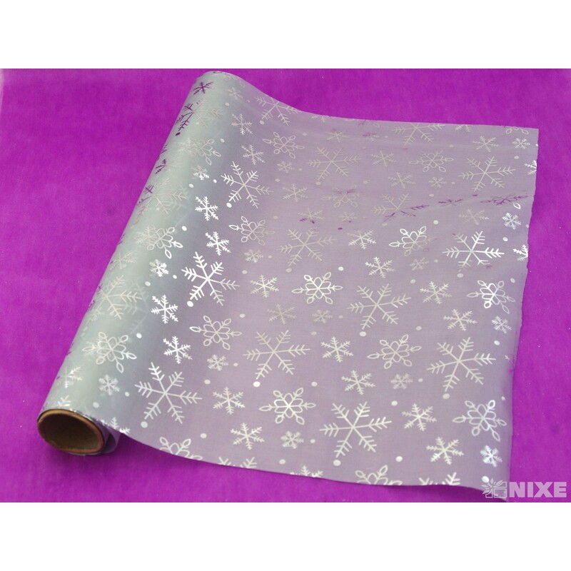 ROLE SATÉN TISK 36cmx3m*STŘÍBRNÁ