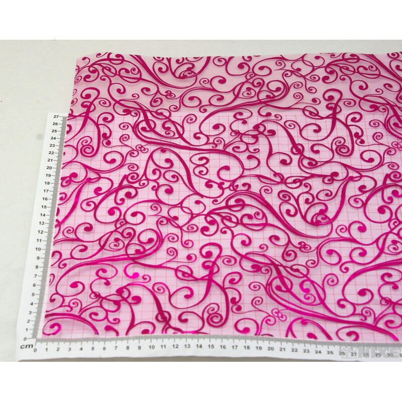 ROLE ORGANZA TISK 36cmx3m*RŮŽOVÁ TM.