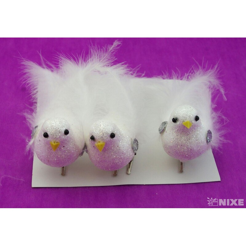 PTÁČEK 14cm 3ks*BÍLÁ