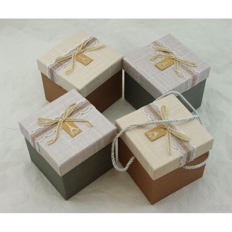 KRABICE 4ks 11,5x12cm*MIX BAREV