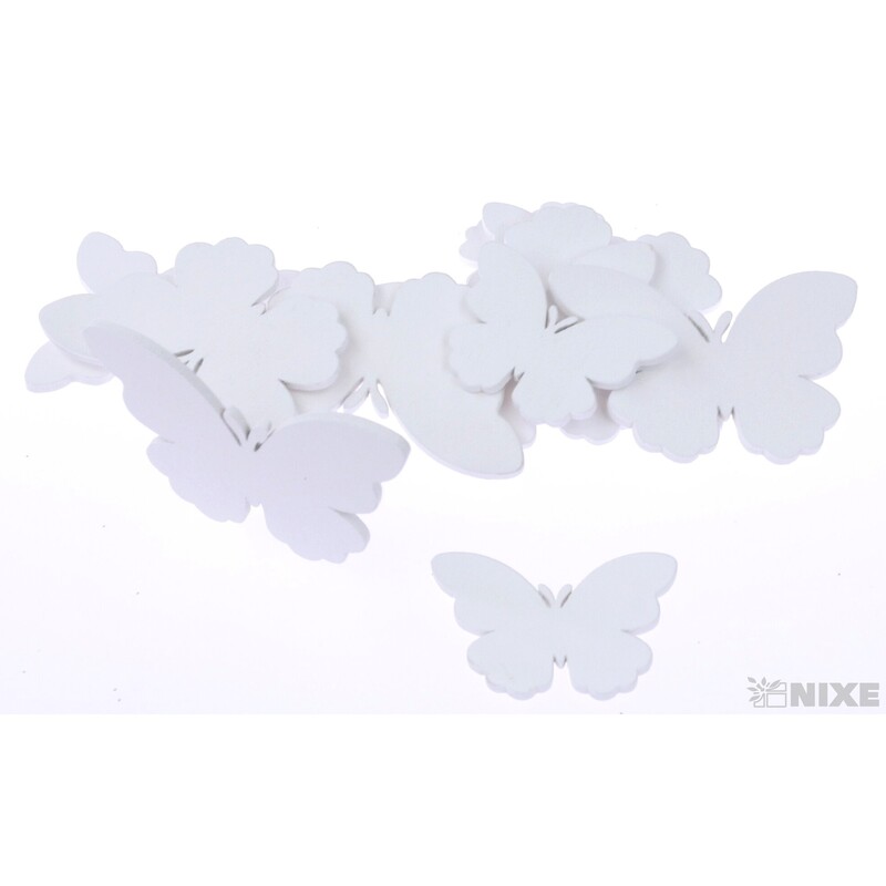 MOTÝL DŘEVO 5-7cm 12ks*BÍLÁ