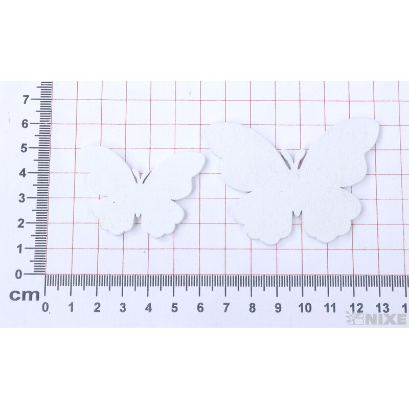 MOTÝL DŘEVO 5-7cm 12ks*BÍLÁ