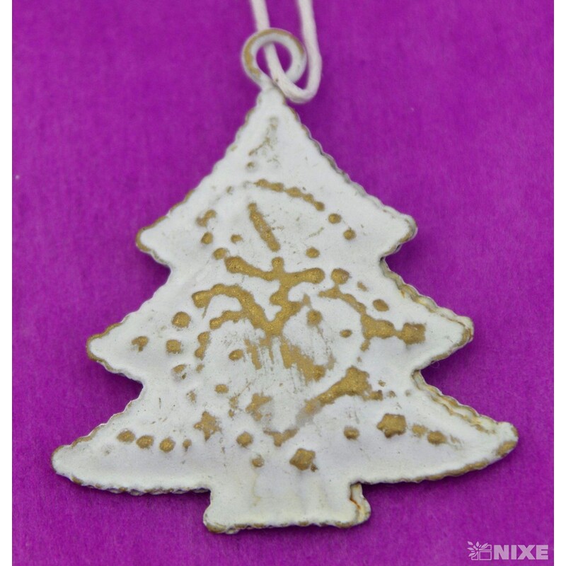 ZÁVĚS KOV VÁNOCE 5cm*BÍLÁ