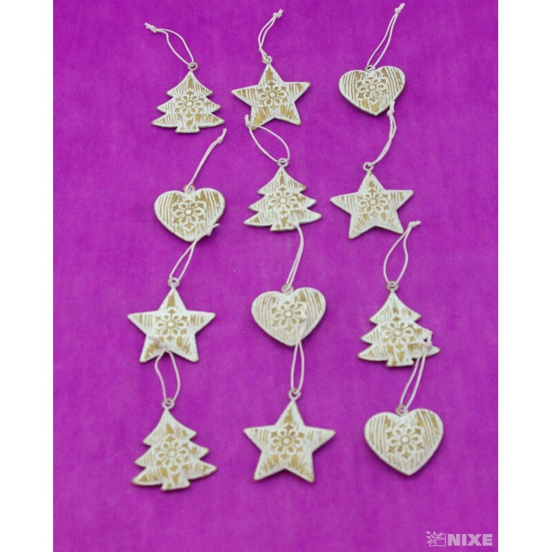 ZÁVĚS KOV VÁNOCE 5cm*BÍLÁ