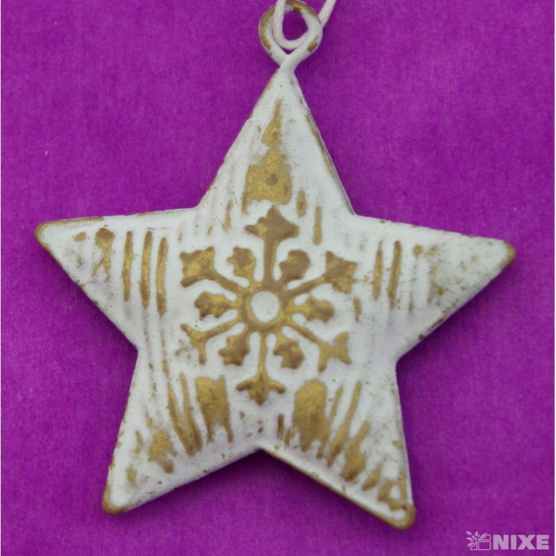 ZÁVĚS KOV VÁNOCE 5cm*BÍLÁ