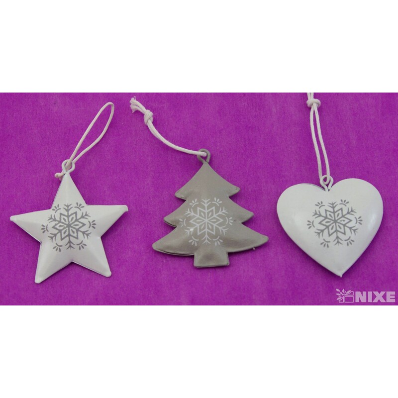 ZÁVĚS KOV VÁNOCE 5cm*MIX BAREV