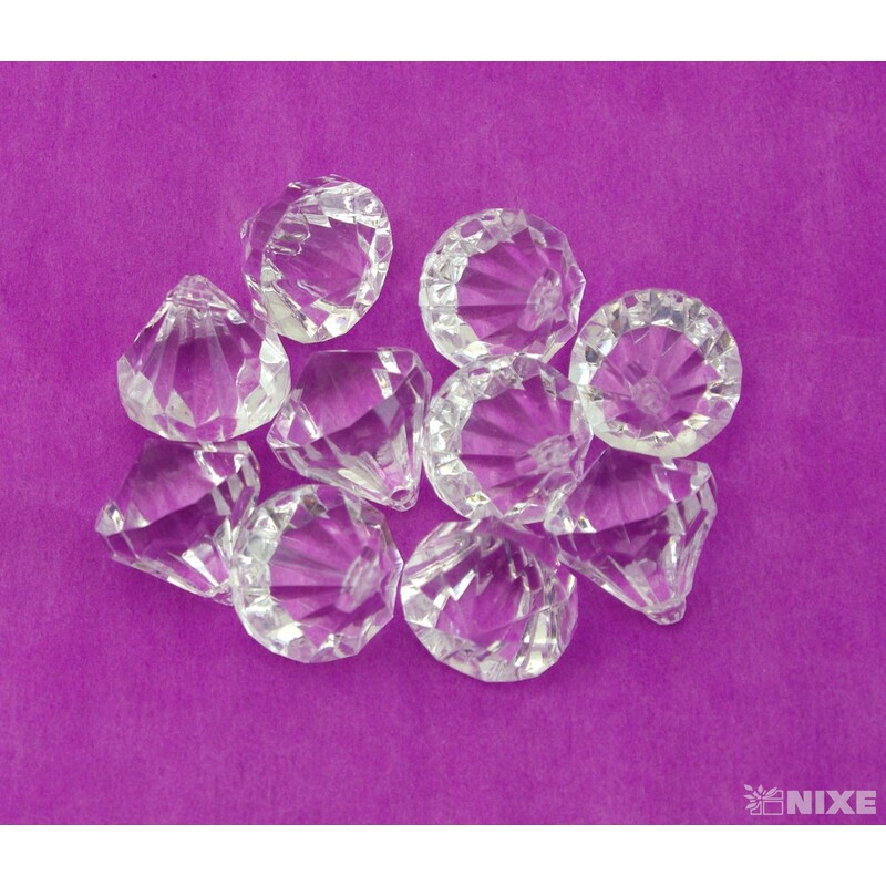 DIAMANT NAVL. AKRYL 25mm 10ks*PRŮHLEDNÁ