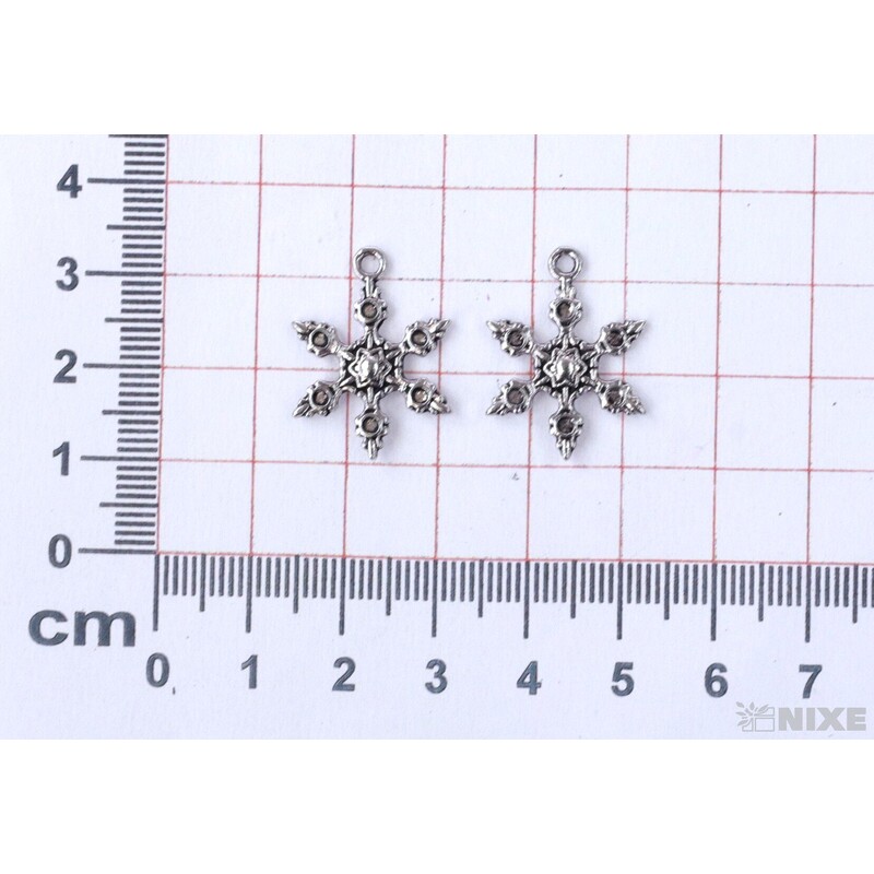 ZÁVĚS KOV VLOČKA 20ks 2cm*STŘÍBRNÁ