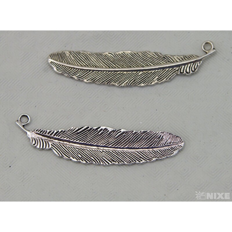 ZÁVĚS KOV PEŘÍ 20ks 5cm*STŘÍBRNÁ