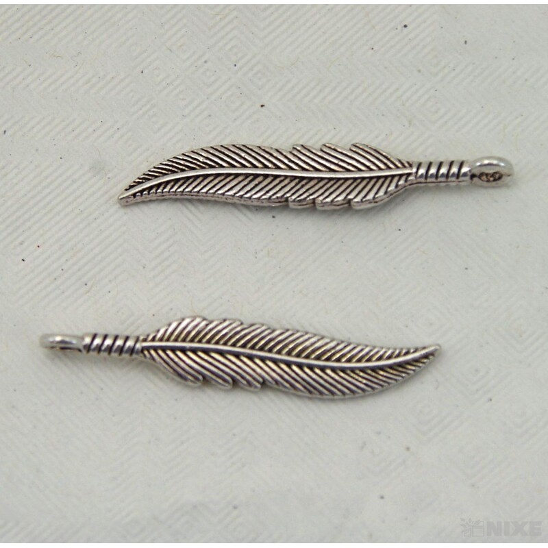 ZÁVĚS KOV PEŘÍ 20ks 3cm*STŘÍBRNÁ