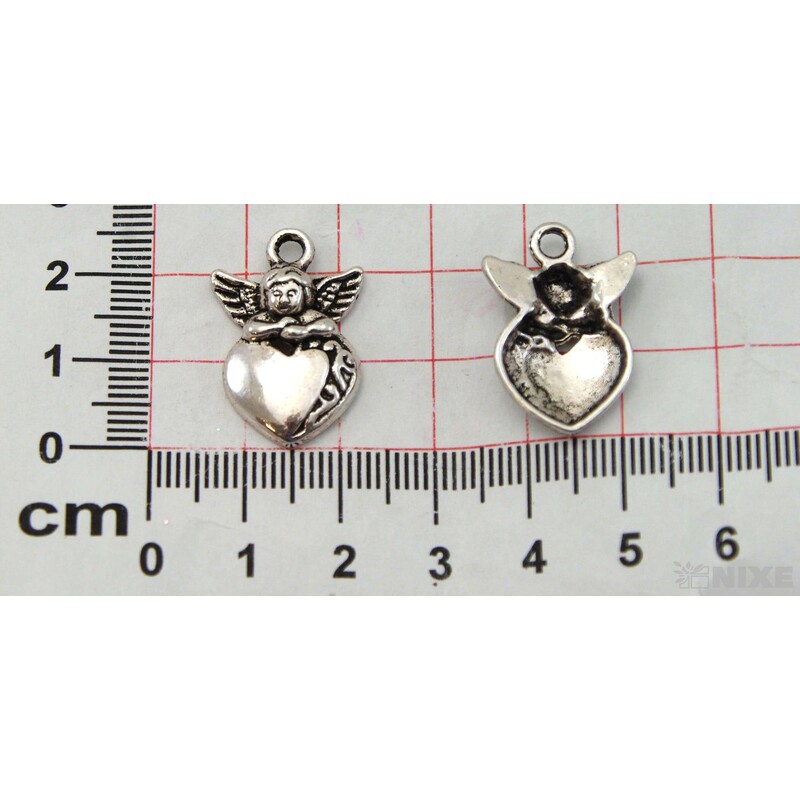 ZÁVĚS KOV SRDCE 20ks 2,5cm*STŘÍBRNÁ