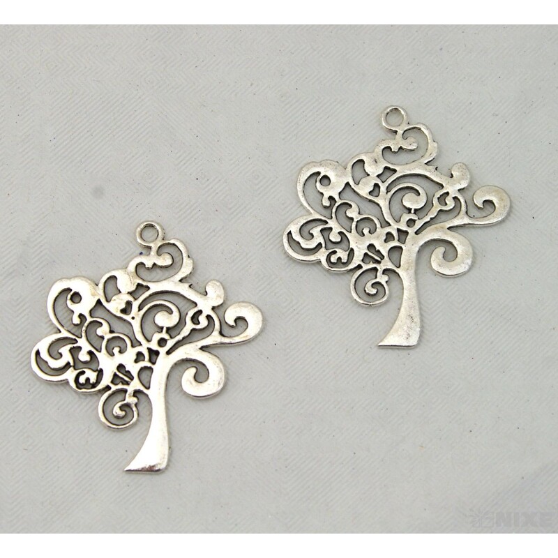 ZÁVĚS KOV STROM 20ks 4cm*STŘÍBRNÁ