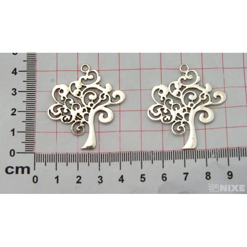 ZÁVĚS KOV STROM 20ks 4cm*STŘÍBRNÁ