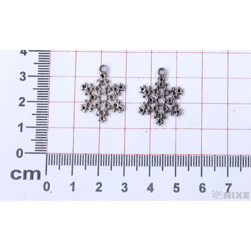 ZÁVĚS KOV VLOČKA 20ks 2cm*STŘÍBRNÁ