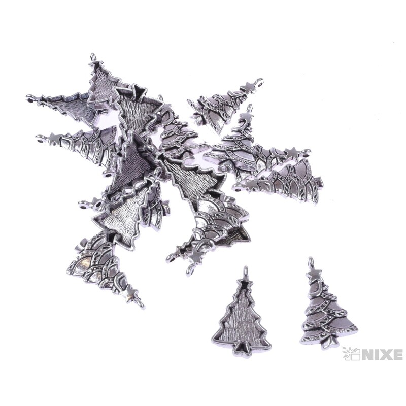 ZÁVĚS KOV STROMEK 20ks 2,5cm*STŘÍBRNÁ