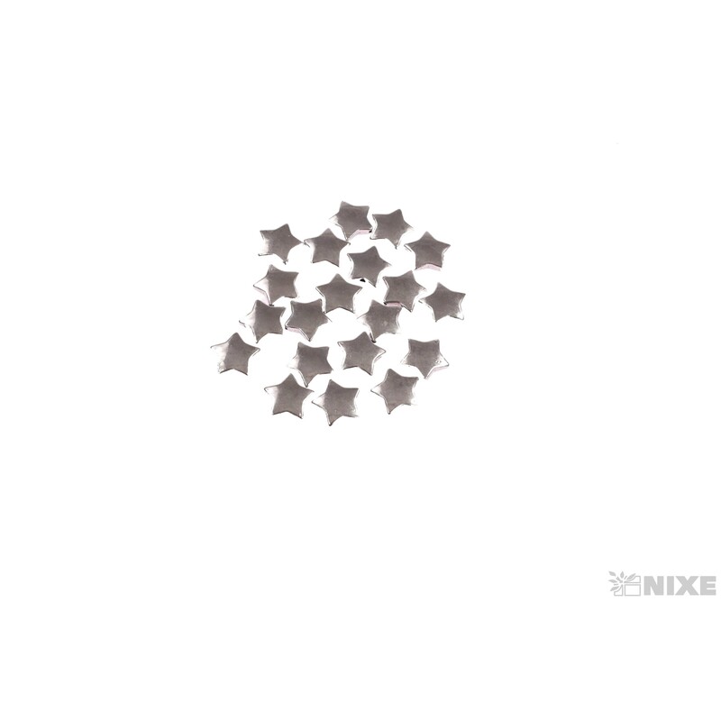 ZÁVĚS KOV HVĚZDA 20ks 1cm*STŘÍBRNÁ