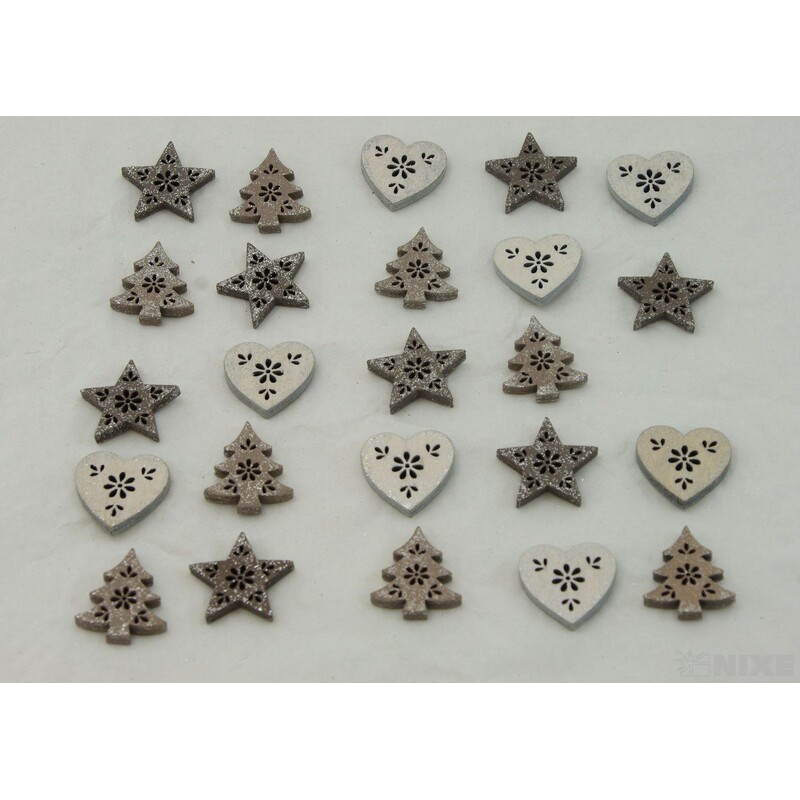 VÁNOCE D 24ks 3cm*BÍLÁ