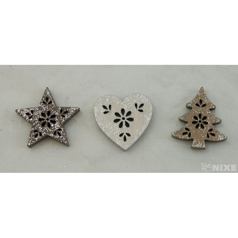 VÁNOCE D 24ks 3cm*BÍLÁ