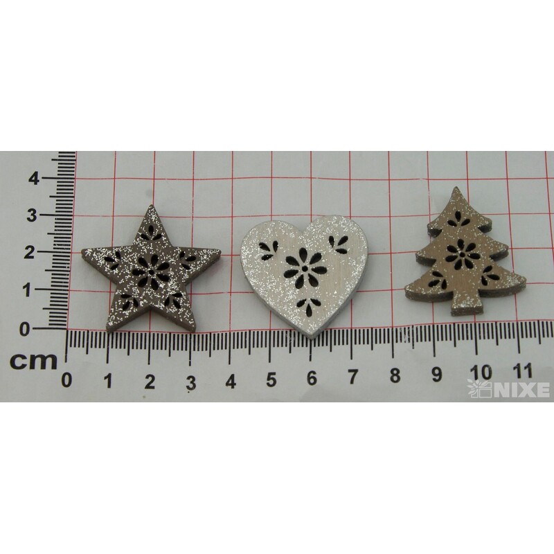 VÁNOCE D 24ks 3cm*BÍLÁ