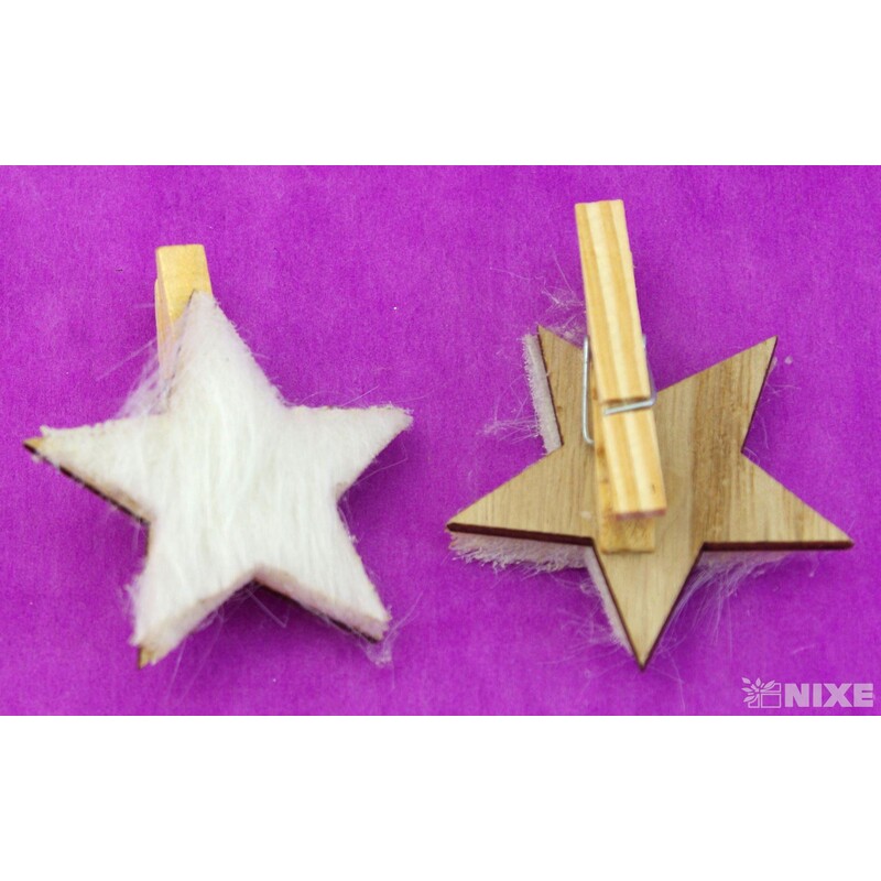 KOLÍČEK HVĚZDA 5,5cm 6ks*BÍLÁ