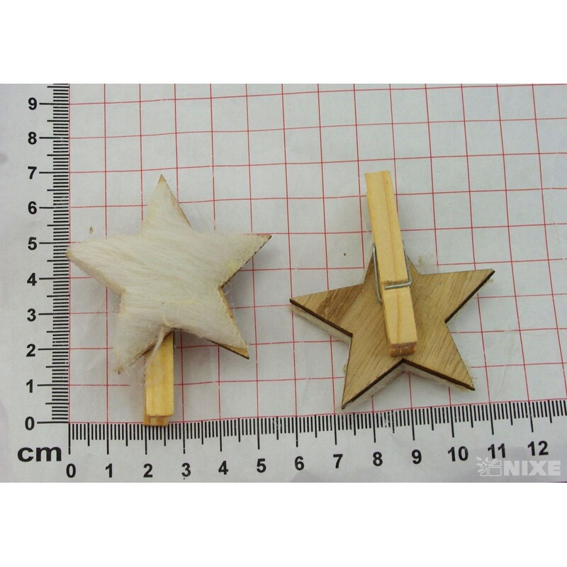 KOLÍČEK HVĚZDA 5,5cm 6ks*BÍLÁ